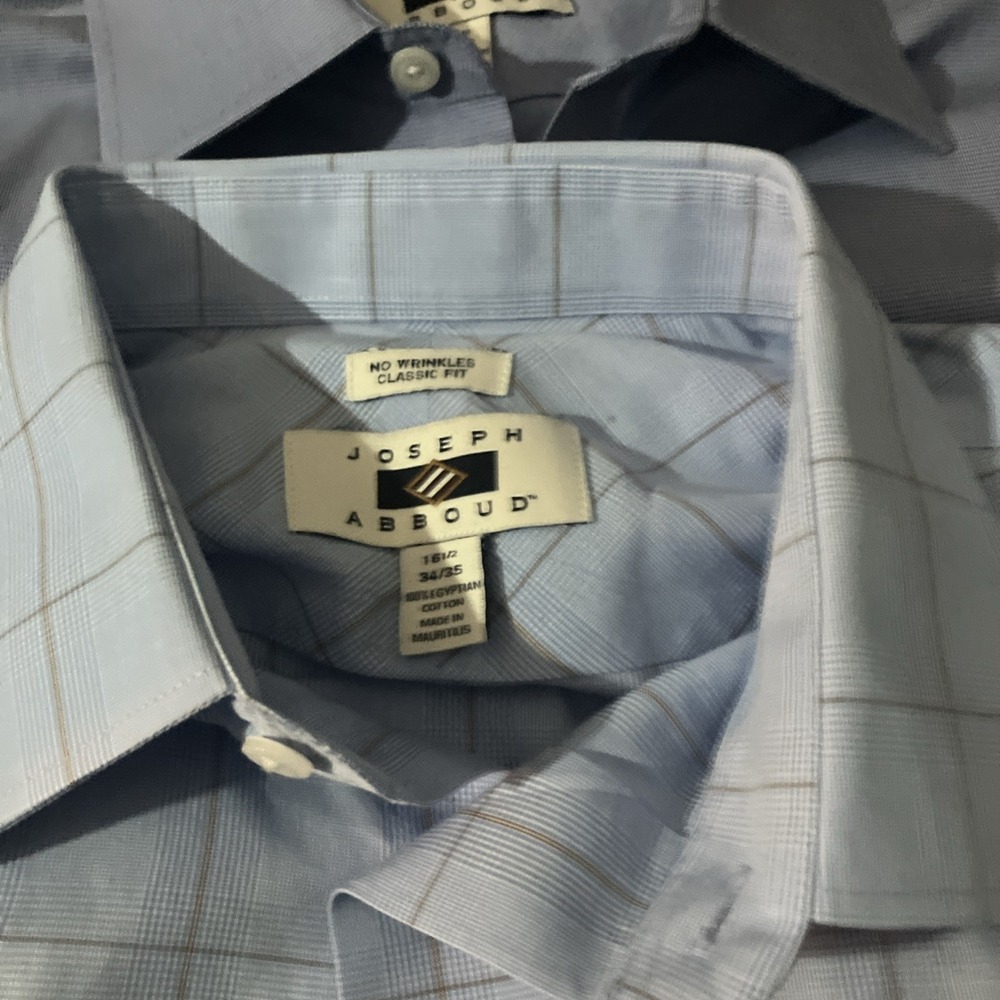 Joseph Abboud Dress Shirts (Lot of 3) Mens 16.5 34/35 Plaid Egyptian Cotton - Picture 5 of 8